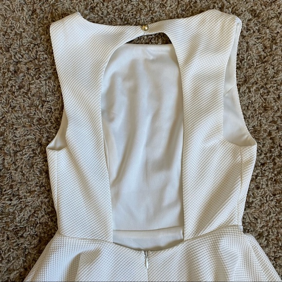 Lulu’s Gal About Town Open Back Skater Fit and Flare Dress White Mini Dress - Picture 8 of 16